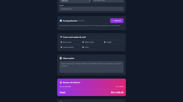 Plugin - Reservas e Eventos — Identificação do Problema